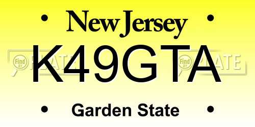 K49GTA New Jersey License Plate