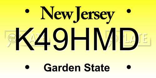 K49HMD New Jersey License Plate