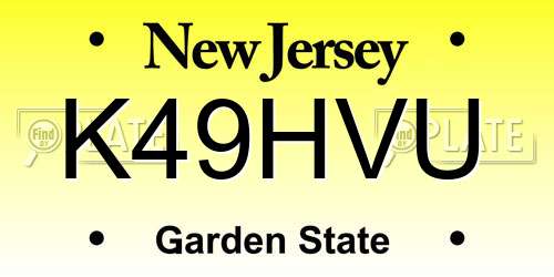 K49HVU New Jersey License Plate