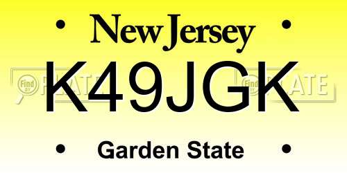 K49JGK New Jersey License Plate