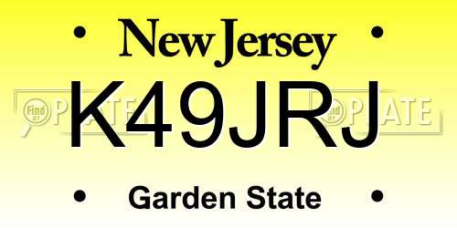 K49JRJ New Jersey License Plate