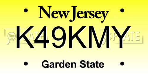 K49KMY New Jersey License Plate