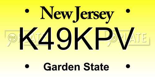 K49KPV New Jersey License Plate