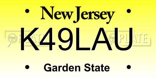 K49LAU New Jersey License Plate