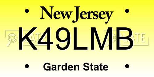 K49LMB New Jersey License Plate