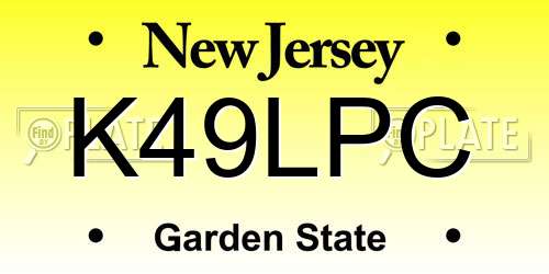 K49LPC New Jersey License Plate