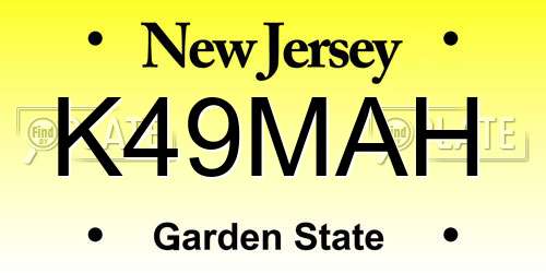 K49MAH New Jersey License Plate