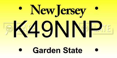 K49NNP New Jersey License Plate