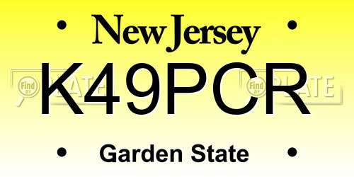 K49PCR New Jersey License Plate