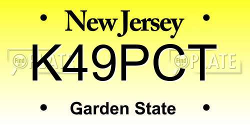 K49PCT New Jersey License Plate