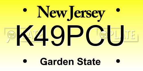 K49PCU New Jersey License Plate