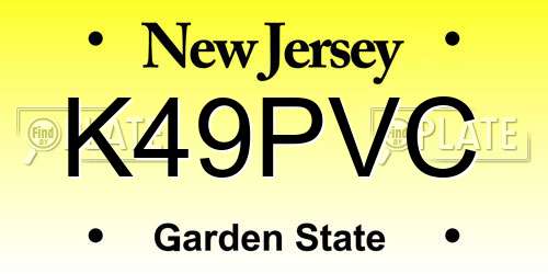 K49PVC New Jersey License Plate
