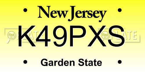 K49PXS New Jersey License Plate