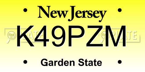 K49PZM New Jersey License Plate