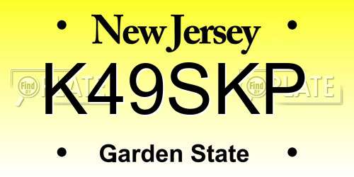 K49SKP New Jersey License Plate