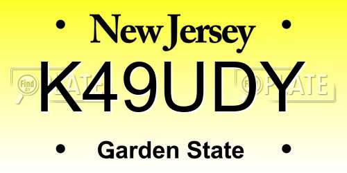 K49UDY New Jersey License Plate