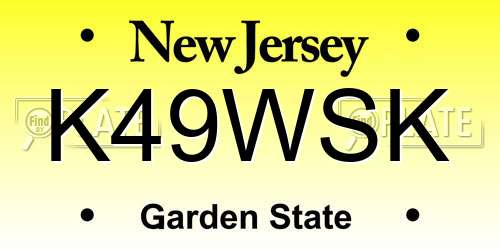 K49WSK New Jersey License Plate