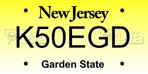 K50EGD New Jersey License Plate