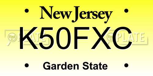 K50FXC New Jersey License Plate