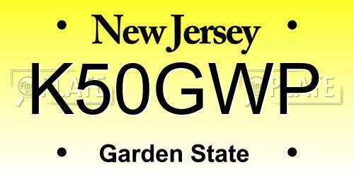 K50GWP New Jersey License Plate