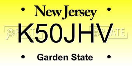 K50JHV New Jersey License Plate