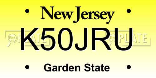 K50JRU New Jersey License Plate