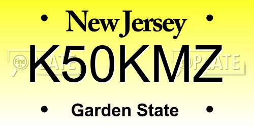K50KMZ New Jersey License Plate