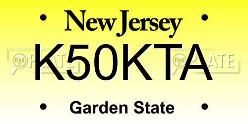 K50KTA New Jersey License Plate