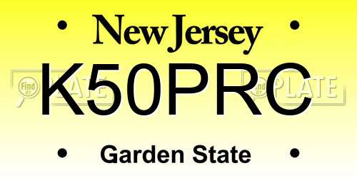K50PRC New Jersey License Plate