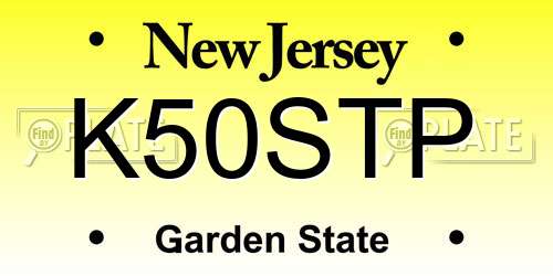 K50STP New Jersey License Plate