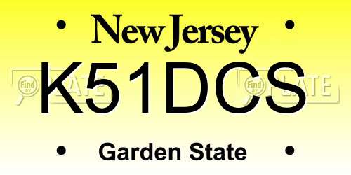 K51DCS New Jersey License Plate
