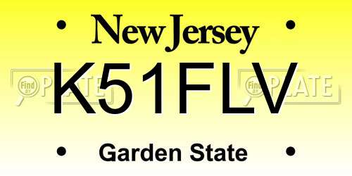 K51FLV New Jersey License Plate