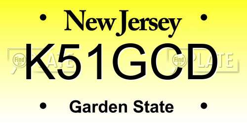 K51GCD New Jersey License Plate