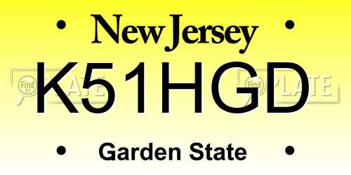 K51HGD New Jersey License Plate