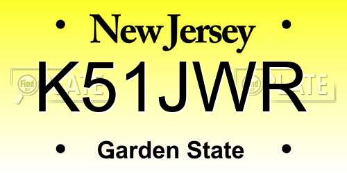 K51JWR New Jersey License Plate