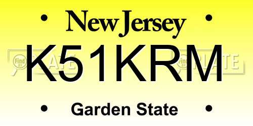 K51KRM New Jersey License Plate