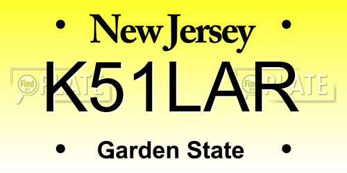 K51LAR New Jersey License Plate