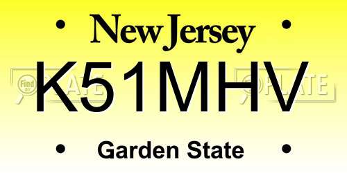 K51MHV New Jersey License Plate
