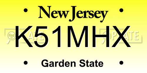 K51MHX New Jersey License Plate