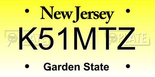 K51MTZ New Jersey License Plate