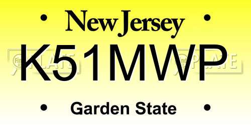 K51MWP New Jersey License Plate
