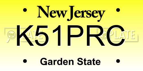 K51PRC New Jersey License Plate