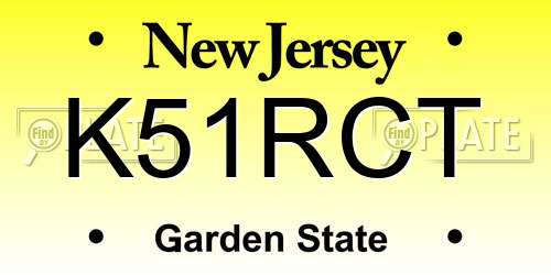 K51RCT New Jersey License Plate