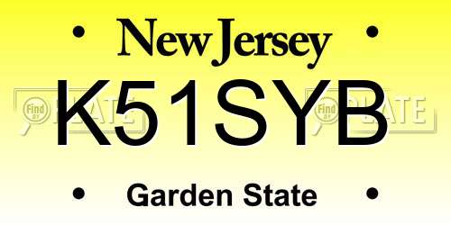 K51SYB New Jersey License Plate