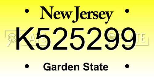 K525299 New Jersey License Plate