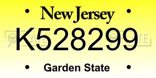 K528299 New Jersey License Plate