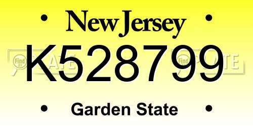 K528799 New Jersey License Plate