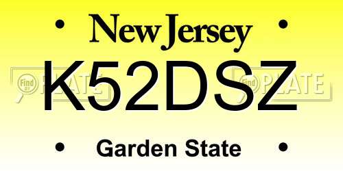 K52DSZ New Jersey License Plate