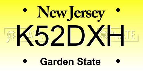 K52DXH New Jersey License Plate