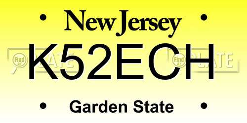 K52ECH New Jersey License Plate